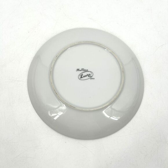 FINE CHINA JAPAN Vintage Laura Appetizer Plate White Floral Platinum Trim 6.25" - Picture 2 of 3